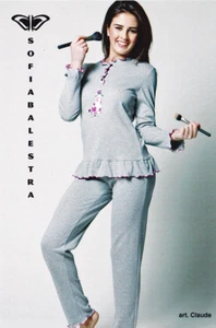 PIGIAMA DONNA RAGAZZA INVERNALE SOFIA BALESTRA 100% COTONE INTERLOCK TG. S - Bild 1 von 1