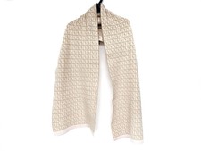 Auth FENDI Zucchino Beige Pink Wool Viscose Nylon Cashmere Scarf