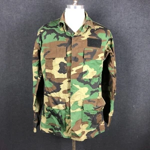 US Army Jacke Mantel Hemd Medium Long mit PATCHES Woodland Green Camouflage Camo M - Bild 1 von 12