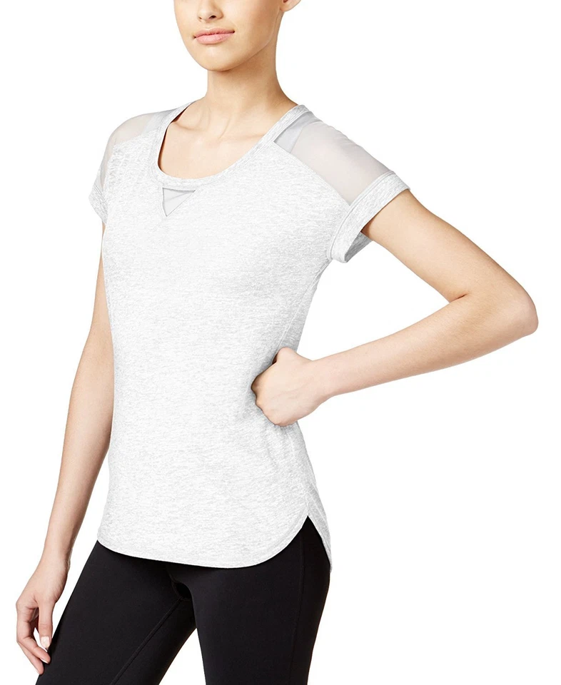 Camiseta con inserción de malla jaspeada Ideology para mujer Foto 1 de 2