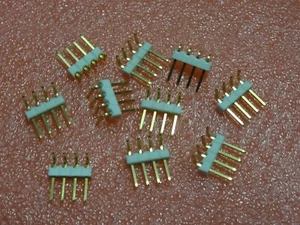 Barrette HE14 mâle 1x4 broches coudées dorées, pas 2.54mm - Le lot de 10 pièces - Imagen 1 de 3