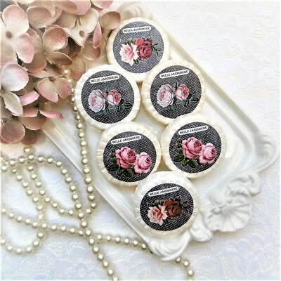 MARKENLOS 6 x Gästeseife Handseife Duftseife Shabby Rosen Nostalgie Seife Badezimmer Deko