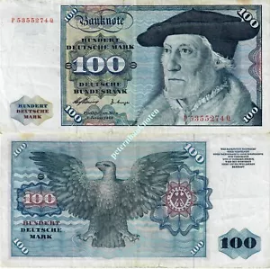 100 Deutsche Mark Germany 1970 ( VF-F ) Ro.266e 66500# used.. - Picture 1 of 1