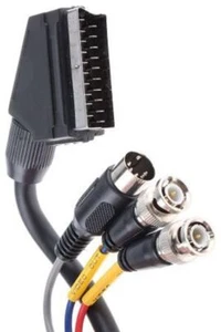 2m Audio Video Mixed Cable Assembly Male SCART to Male BNC x 2, Male DIN Male x - Picture 1 of 1