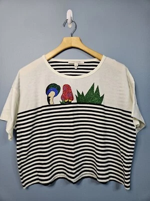 Marc Jacobs Julie Verhoeven Camiseta a Rayas Estampado Gráfico Diseño Seta Pequeña Foto 1 de 4