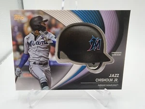 2022 Topps Series 2 Jazz Chisolm Jr. Commemorative Batting Helmet Card #BH-JC - Picture 1 of 2