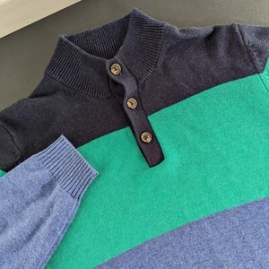 Maglione Brooks Brothers Fleece Ragazzo L Uomo S Donna M Misto Lana Blocco Colore - Foto 1 di 8