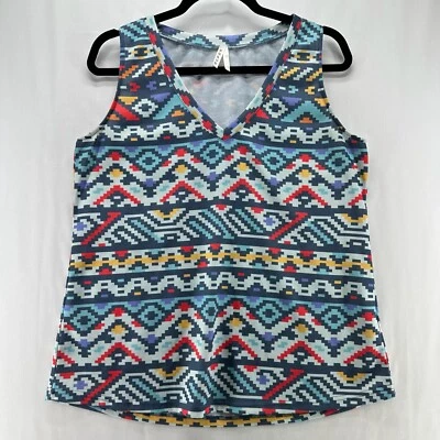 Camiseta sin mangas Roper para mujer talla L suroeste azteca cuello en V sin mangas concha azul Foto 1 de 4