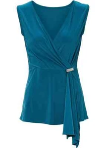 TRAUMHAFTES  TOP MIT APPLIKATION IN PETROL IM SUPER DESIGN GR.36/38 NEU -5321 - Bild 1 von 1