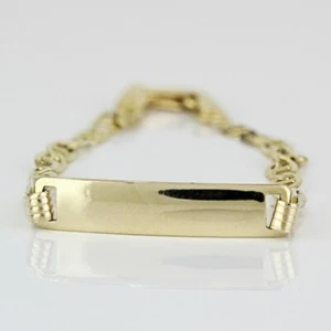 14 Karat Gelbgold Ankerglied Baby Identifikation Ausweis Armband - Bild 1 von 6