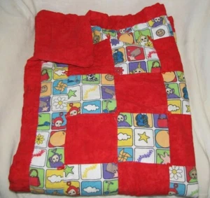 Teletubbies Flannel Handmade Baby Infant Quilt Comforter Blanket Red Patchwork - Picture 1 of 3