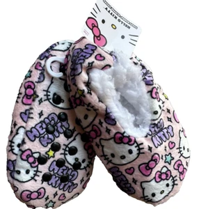 Sanrio HELLO KITTY Fuzzy Babba Zapatilla Calcetines Zapato Talla 4 1/2-7 1/2" Niño 2T-3T - Imagen 1 de 4