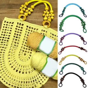 Nylon-Taschenriemen Holzperlen-Seilgriff Schultergürtel Diy-Handtaschen- : - Bild 1 von 19