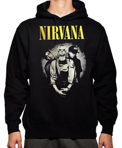Nirvana TRIO Rockband KAPUZENPULLOVER SCHWARZ HERREN GRÖSSEN - Bild 1 von 1