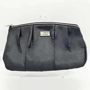 Vintage Giorgio Armani Parfums Travel Case Makeup Bag Zippered Black 10x5.5" - Picture 1 of 5