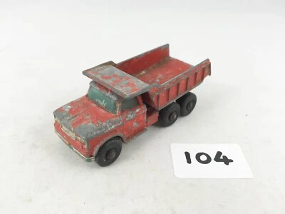OLD MATCHBOX LESNEY 1-75 48C DODGE DUMPER TRUCK DIECAST TOY 1965 RED - Image 1 of 4