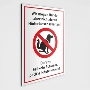 Hundekot Schild - Sei kein Schwein  DIN A4 - Bild 1 von 2