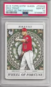 2018 Topps Gypsy Queen Mike Trout #TOD-22 Tarot of the Diamond PSA 10 Gem Mint - Imagen 1 de 2