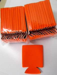 25 ORANGE 12oz Can Coolers Flexible Koozies Blank Beer Insulator Sleeves NEW - Picture 1 of 1