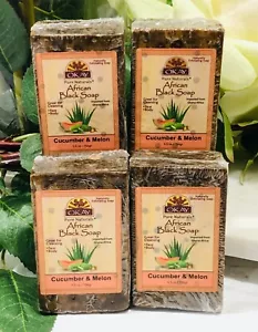 4er-Pack OKAY AFRIKANISCHE SCHWARZE SEIFE - GURKE & MELONE - je 5,5oz (156g) - NEU! - Bild 1 von 2