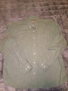 LL Bean Men's Med Slightly Fitted Button Down Twill Shirt Green - Picture 1 of 7