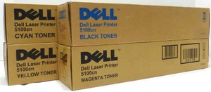 Set cartucce toner stampante laser Dell OEM 5100cn ciano magenta giallo nero NUOVO - Foto 1 di 1