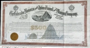 1891 Central City COLORADO Bond ๐ฒ Colorado Bonanza & Union Tunnel & MINING Co. - Picture 1 of 7