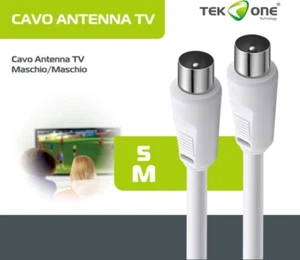 CAVO per ANTENNA TV 5 METRI CONNETTORE SATELLITARE (M) - (M) TELEVISIONE - Foto 1 di 1