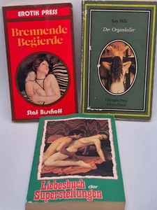 Erotibücher 3 Stück Liebesbuch, Der Orgienkeller, Brennende Begierde - 1970er - Bild 1 von 2