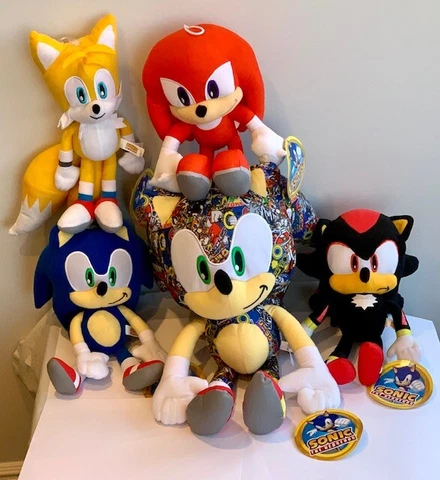 Sonic the Hedgehog Tails Knuckles Shadow Plush Doll Stuffed Authentic SEGA Toy Cover