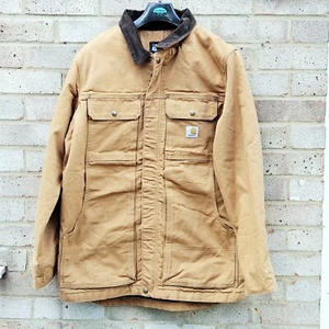 Carhartt Jacket Mens Small Full Swing Cord Collar Workwear Coat Fits Like UK XL - Picture 1 of 18