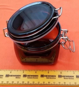 Strong empty airtight amber plastic 350ml food storage jar/container/pot/tub - Picture 1 of 5