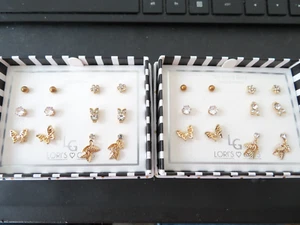 LORI'S GIFTS 2 BOX SETS,  EARRINGS  CZS, SENSASTIVE EARS RET $40 - Picture 1 of 2