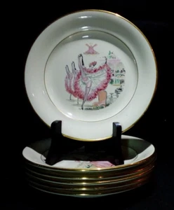6 assiettes a desserts entrees Villeroy et Boch Robj decor Gaston Le Beuze - Imagen 1 de 12