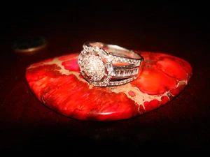 Stunning Vintage Sterling Silver & CZ Ring.925 Sz-7 - Picture 1 of 10