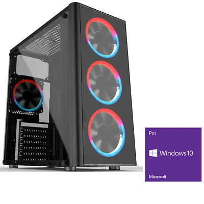 OCHW AMD 9600 Quad Core 16GB DDR4 RAM 1TB Gaming PC Computer Windows 10 Metis RGB