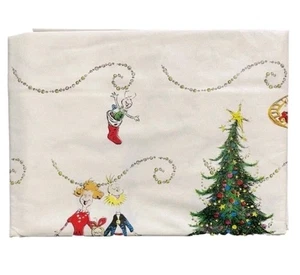 Dr Seuss The Grinch Sleigh Bell Bistro Christmas 52 x 70in Vinyl Tablecloth - Picture 1 of 2