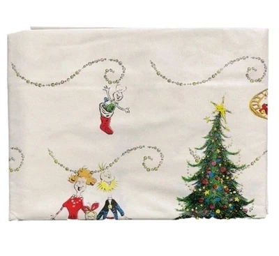 Dr Seuss The Grinch Sleigh Bell Bistro Christmas 52 x 70in Vinyl Tablecloth - Image 1 of 2