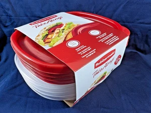 Rubbermaid TakeAlongs Quadratische Lebensmittelbehälter 2,9 Tassen 4er Set Rot USA - Bild 1 von 7