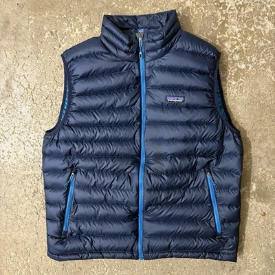 Colete Patagonia tamanho grande cor azul zíper completo 84622 caminhadas ao ar livre - Imagem 1 de 4