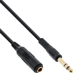 10x InLine Kopfhörerverlängerung 6,3mm Klinke Stecker Buchse, vergoldet, schwarz - Bild 1 von 2