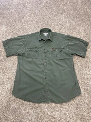 Рубашка с коротким рукавом на пуговицах Carhartt искусственно состаренная размер XL высокая RN 14806 - Изображение 1 из 4