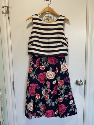 VESTIDO FLORAL A RAYAS MOULINETTE SOEURS ANTROPOLOGÍA TALLA 2 BODA FECHA NOCHE Foto 1 de 4