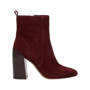 Vince Camuto Enverna Suede Block Heel Bootie Burgundy Size 8.5 NWT $159 MSRP - Picture 1 of 7