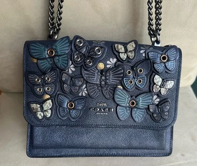 Coach Tilly Top Blue Butterfly Appliqué Satchel  Leather - Image 1 of 4