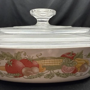 Corning Ware A-1-B patrón raro - plato de 1 litro con tapa - cosecha dorada de colección - Imagen 1 de 19