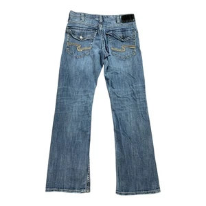 Silver ZAC Jeans Herren 33x34 blau Straight Whiskered Fade Pattentaschen EMC Denim - Bild 1 von 16