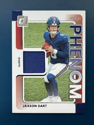 Jaxson Dart Rookie 2025 Panini Donruss Phenom Jersey Patch RC SP Giants - Image 1 of 2