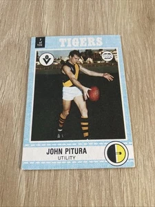 John Pitura - Richmond Tigers - 1977 Scanlens VFL Card Number 7 - Free Post - Picture 1 of 2