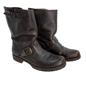 Frye Veronica Engineer Brown Leather Boots Size 9.5 B 77511 Women's Biker - Picture 1 of 13